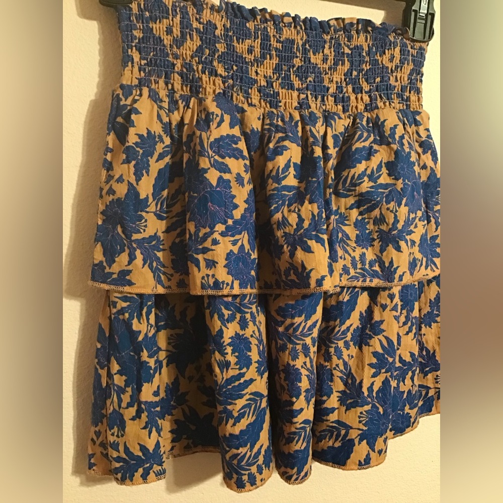 Universal Threads Blue Orange Ruffle Mini Skirt S… - image 1